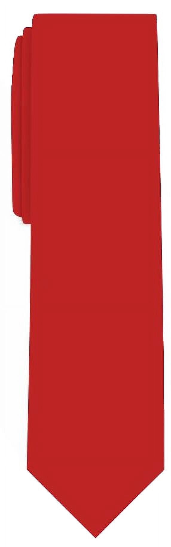 Scott Allan Premium Red Slim Necktie, 2.5 Inch Skinny Ties for Men