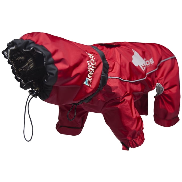 DOGHELIOS 'Weather-King' Veste Imperméable et Isolée Coupe-Vent Ajustable pour Chien avec Technologie de Rétention de Chaleur, Grande, Rouge