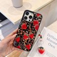 thumbnail image 2 of Retro Leopard Strawberry Phone Case with Chain for iPhone 12/12 Pro,Luxury Brown Cheetah Print Cute Y2K Design Trendy Girls Women Protective Cover+Charm(iPhone 12/12pro 6.1"), 2 of 9