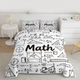 thumbnail image 2 of Homewish Math Geometry Full Size Comforter Sets,Modern Mathematics Bedding Comforter Set,White Black Bedding Sets For Boys Kids,Super Cozy Room Decor Reversible,3-Piece, 2 of 8