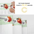 thumbnail image 2 of No Hook Shower Curtains with Snap-in Liner Set, Cute Ladybugs Waterproof Hotel Style Bathroom Shower Curtain, Spring Botanical Leaves Green Breathable Mesh Top Window Bath Curtains 66''x72'', 2 of 9