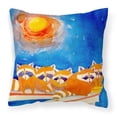 thumbnail image 1 of Carolines Treasures 6009PW1414 Raccoons on the Railing Fabric Decorative Pillow, 1 of 4