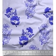 thumbnail image 1 of Soimoi Polyester Crepe Fabric Leaves & Floral Block Fabric Prints by Yard 42 Inch Wide, 1 of 3