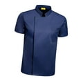 thumbnail image 3 of Chef Coat Short Sleeve chef Jacket for Restaurant Bakery Dark Dark Blue Large, 3 of 7