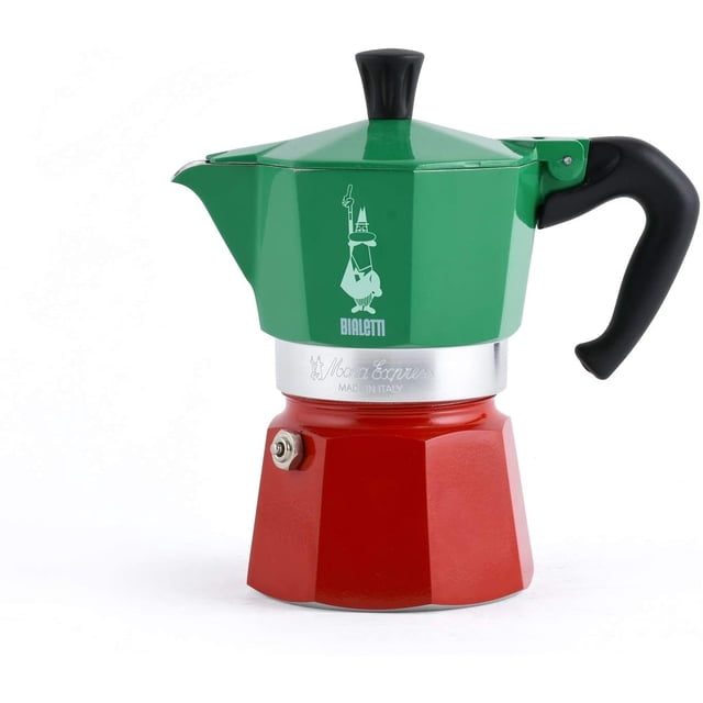 Bialetti 5322 Moka Express Cafetera Espresso 3 Tazas Verde/Rojo