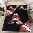 thumbnail image 2 of Manfei Letter A Monogrammed Twin Sheet Sets,Rugby Game Twin Fitted Sheet,Brown Black Flat Sheet For Boy,Microfiber Room Decorative,3pcs, 2 of 7