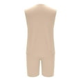 thumbnail image 3 of Hurxie Deals Mens Summer 2 Piece Outfits Sleeveless Muscle Tank Tops Athletic Casual Beach Shirts and Shorts Set Khaki,M, 3 of 7