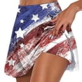 thumbnail image 2 of Women's Independence Day Printed Elastic Waist Pocketed Double Layer Gym Skirt Patriotic Design for Fitness & Celebrations, 2 of 5