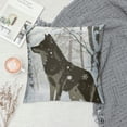 thumbnail image 2 of Qinduosi Winter Throw Pillow Cushion Cover, Howls in Woods Leafless Trees Snowflakes , Decorative Square Accent Pillow Case, ", Green Eggshell White, 2 of 5