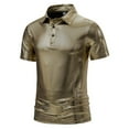 thumbnail image 3 of Mens Shirts Under $10 Men's Sequin Short Sleeve Shirts Casual Summer 70s Disco T Shirt Shiny Party Shimmer Hipster T-Shirts Costumes Gold XXL, 3 of 8