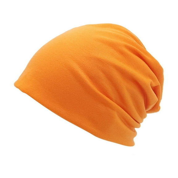 SZJXBUY Slouch Beanies Women Cancer Beanies for Women Chemo Headwear Hats Soft Lightweight Skull Cap Elastic Turban Orange,M