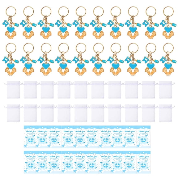 Infant Shower Keychains Bulk 20PCS Infant Shower Decorations with Organza Bag Thank You Guest Gift for Party Guest Souvenir