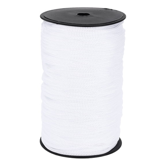 3/16 Inch Polypropylene Rope Braided Ropes, 328ft Nylon Rope White
