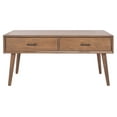 thumbnail image 2 of SAFAVIEH Mozart Mid-Century 2 Drawer Coffee Table, Brown, 2 of 7