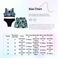 thumbnail image 7 of TiaoBug Kids Girls 3 Piece Swimsuit Criss Cross Bikini Set Hawaii Surfing Floral Print Bathing Suit Pool Party Swimwear Light Green 16, 7 of 7