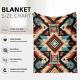 thumbnail image 4 of Boho Style Throw Blanket, Southwestern Aztec Patterned Blanket, Soft Cozy Plush Flannel Blanket, Warm Nap Blanket for Home & Office, 4 of 5