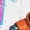 White, variant on Men Futuristic Cyberpunk Robot Skater Orange Puffer Jacket Neon Night City Crew Neck Sweatshirt, Tech Sci-Fi Skate Fleece Pullover