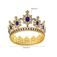 thumbnail image 4 of Gold Tiaras Baroque Round Crown Diadem Prom Wedding Hair Royal Queen King Crowns, 4 of 6
