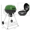 21" Kettle Charcoal BBQ Grill Trolley with 360 sq.in. Cooking Area