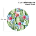 thumbnail image 3 of Kll Round Shape Drink Coasters Set Of 4,Pu Leather Absorbent Coasters Set Decorative Coffee Cup Coasters Housewarming Gift For Home Decor-Flowers And Cactus, 3 of 9