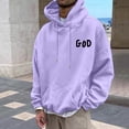 thumbnail image 3 of MHFRRA Sudadera Informal con Capucha para Hombre, de Manga Larga, con Diseño Estampado para Uso Diario, Cómoda Sudadera con Capucha para Otoño E Invierno Púrpura, 3 of 6