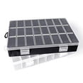 thumbnail image 5 of 24 Grid Storage Box for Small Parts, Black with White Lid, Plastic Compartment Organizer for Beads, Craft Supplies, Electronic Components, Jewelry Samples, 5 of 7