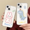 thumbnail image 2 of Cartoon Cute Rabbit Dinosaur Clear Couple Case Compatible with iPhone Case (Cartoon Cute Rabbit,iPhone 12 Pro Max), 2 of 7