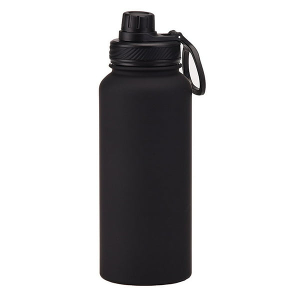 1L stainless steel sports water bottle, large-capacity thermos bottle, portable outdoor water cup with handle