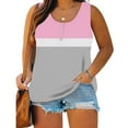 thumbnail image 2 of JGGSPWM Plus Size Tank Tops for Women Summer Sleeveless Henley Casual Button Down Tunics T Shirts Pink XL, 2 of 5