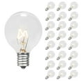 thumbnail image 1 of Novelty Lights 25 Pack G50 Outdoor String Light Globe Replacement Bulbs, Clear, E12/C7 Base, 7 Watt, 1 of 7