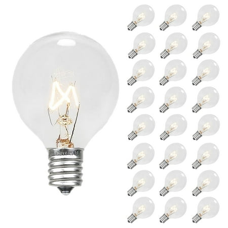 

Novelty Lights 500 Case G40 Light Bulbs E12 C7 Candelabra Screw Base Outdoor String Lights Clear Globe Bulbs Edison Light Bulbs for Patio Decor Clear 5 Watt