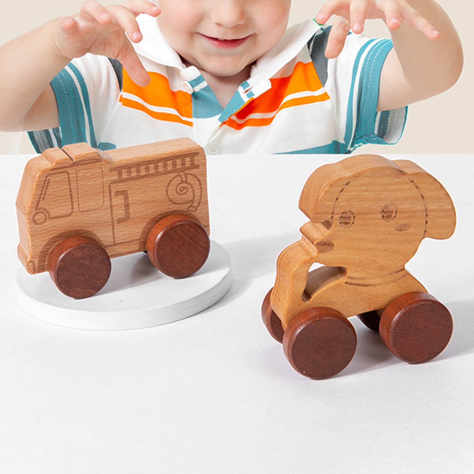 Travelwant Organic Wooden Baby Push Toys Fine Motor Development Sensory Skills Toy Montessori