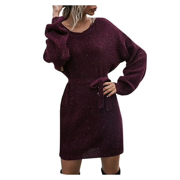 Vedolay Fall Sweaters 2023 Long Sleeve Knitted Sweaters Casual Simple V Neck Pullover ,M