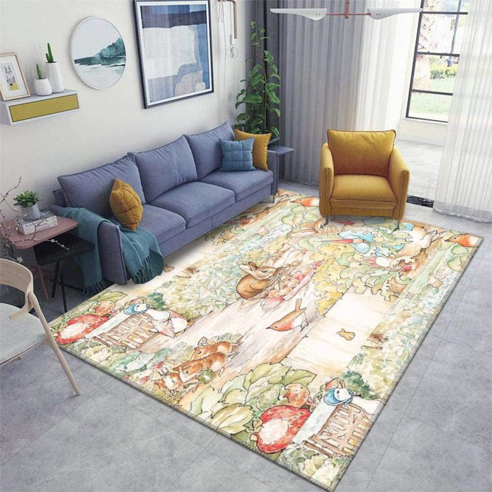 3D Folwer Tree Yellow Carpet Modern Living Room Large Rug 80×120 100×120 120×160