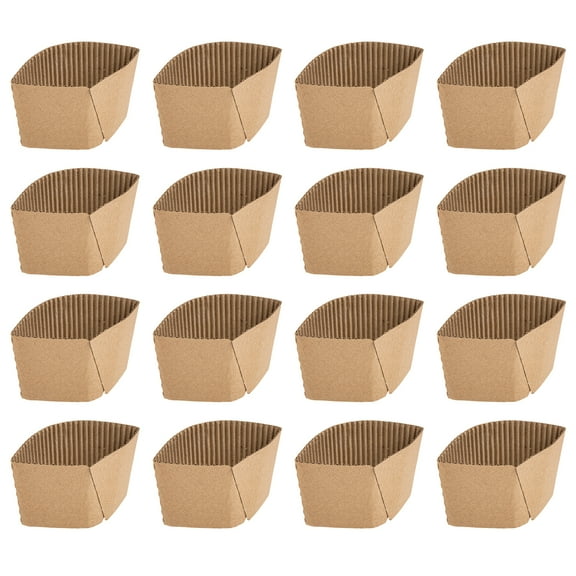WEAVILUX Khaki Corrugated Paper Cup Sleeve for Decor Heat-Resistant and Non-Slip 50Pcs