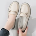 thumbnail image 3 of Women's Casual Loafers Slip On Leather Shoes Lightweight Casual Walking Shoes Female Moccasins Classic Penny Loafer Flats Boat Shoes, 3 of 11