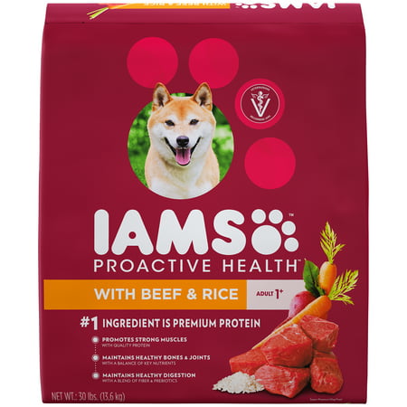 IAMS PROACTIVE HEALTH Adult Dry Dog Food Beef and Rice, 30 lb.