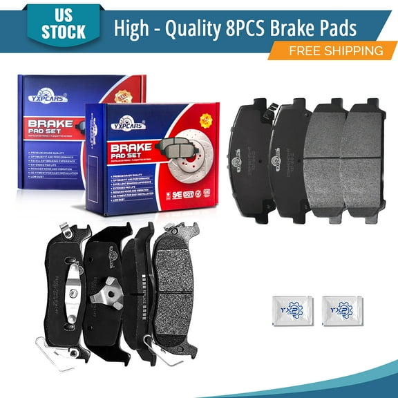 YXPCARS 8PCS Brake Pads(D1509 D1041), Front & Rear Ceramic Pads for Nissan Armada 2007-2015 Titan 2008-2015 Infiniti QX56 2007-2010