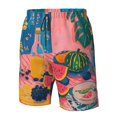 thumbnail image 4 of Fuzoiu Colorful Summer Fruit Table Print Men's Beach Shorts,Men's Swim Trunks,Quick Dry Board Shorts with Pockets,Men's Bathing Suits for Surfing, Running, and Casual Wear-XX-Large, 4 of 6