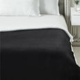 thumbnail image 2 of Cozy Tyme Lorraine Flannel Reversible Sherpa Throw - Super Soft Solid Color 50"x 60" Black, 2 of 10