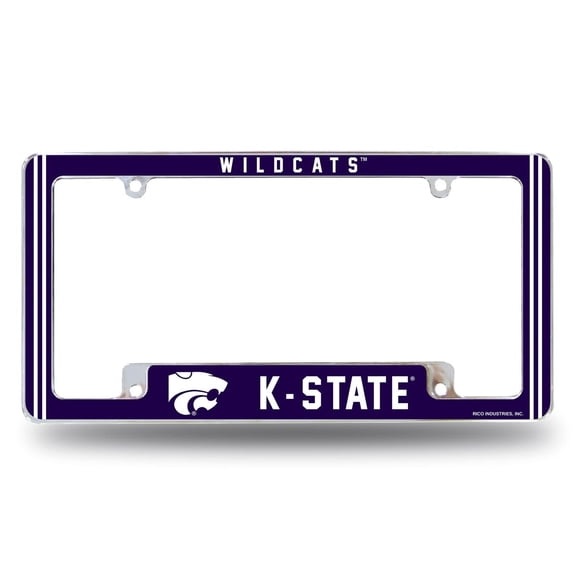 Kansas State Wildcat's Chrome Metal License Plate Frame