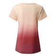 thumbnail image 6 of CHGBMOK Womens Summer Tops Casual Gradient Short Sleeve V Neck Tie-dye T Shirts Loose Fit Plus Size Plain Tees, 6 of 7