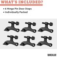 thumbnail image 3 of GHSDFBB Door Stopper Hinge, Black 6 Pack-Heavy Duty Adjustable Hinge Pin Door Stop Hardware with Rubber Bumper Tips, 3 of 5
