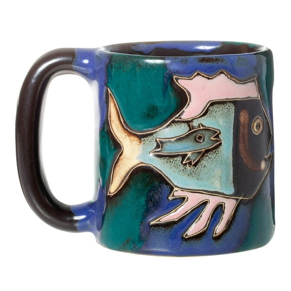 Mara Stoneware Fish in Sea 16oz Handcrafted Mug