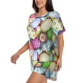 thumbnail image 2 of Picia Colorful Easter Eggs Pajamas Sets for Women Soft Short-Sleeved Pjs with Lounge Shorts Two Piece Sleepwear-4X-Large, 2 of 9