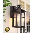 thumbnail image 3 of VIANIS Brown Motion Sensor Exterior Lighting Fixtures, Oil Rubbed Bronze Outdoor Garage Lights Wall Mount Sconce, Outdoor Wall Lantern for Garden, Patio, Front Door, Outside Porch Lights for House, 3 of 10