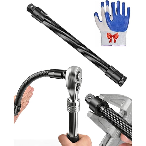 1/2 Flexible Shaft Extension Extender Torque Socket, Ratchet Spanners Electric Wrench Connecting Rod, Flex Reach Extensions Bar for Outlets, Portable Hand Drive Tool for Automotive Repair