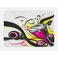 thumbnail image 1 of Drums Bath Mat, Retro Musical Items and Art of Strokes Polka Dots Butterflies, Plush Bathroom Decor Mat with Non Slip Backing, 29.5" X 17.5", White Charcoal Grey, by Ambesonne, 1 of 2