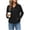 Black, variant on LEAVINGSUO Fall Tops for Women 2026 Casual Long Sleeve Button Thin Version With Pockets Hooded Collar Coat Black S