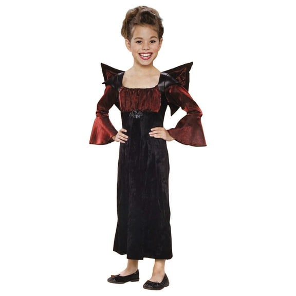 Tricks & Treats Girls Bat Princess Dress & Wings Halloween Costume Small (4-6)